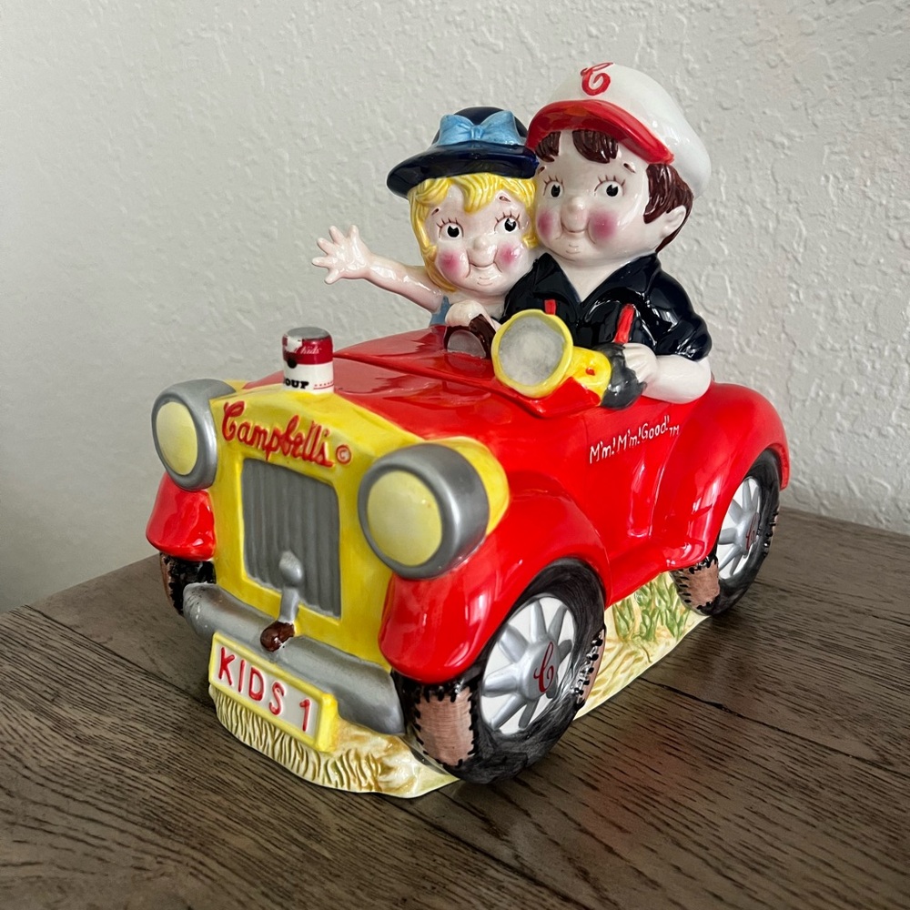 CAMPBELL'S SOUP KIDS "GOING PLACES" RED CAR COOKIE JAR